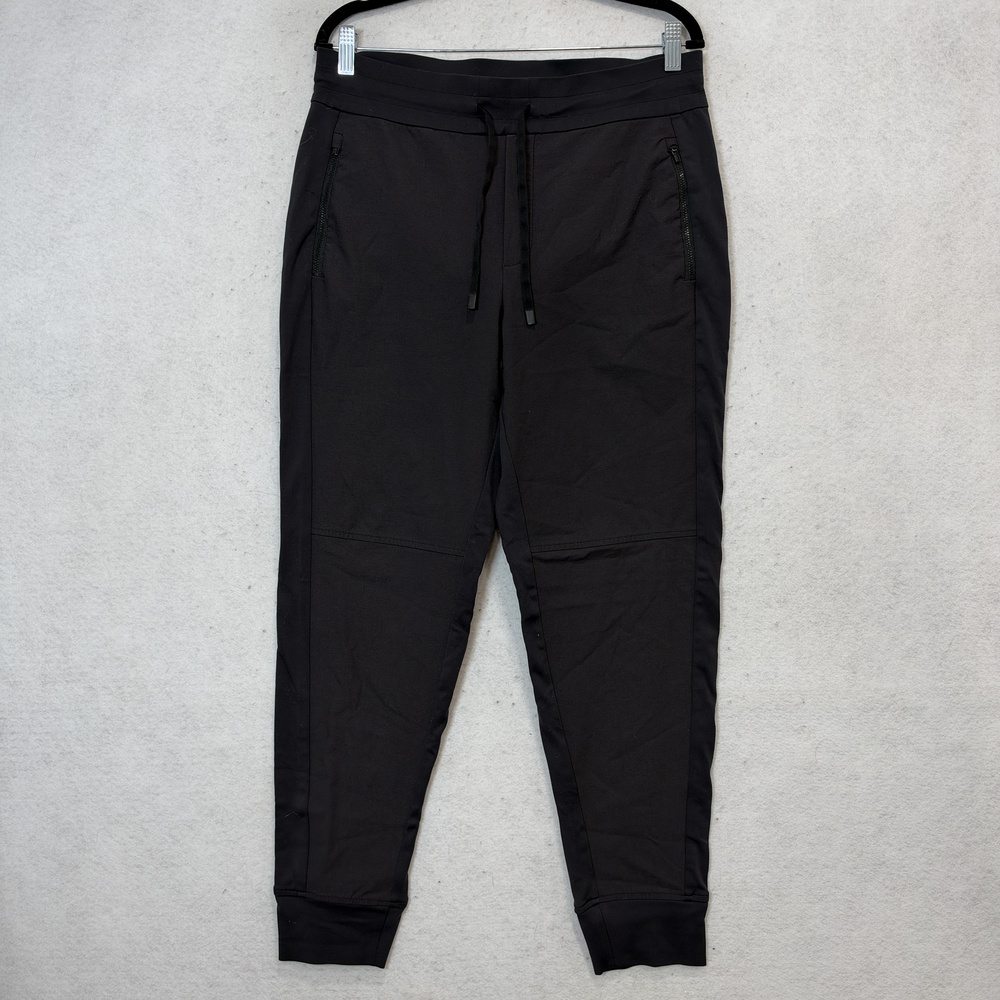 Athleta Jogger Pants Womens 12 Black Tapered Elastic Waist Pockets Gym Athletic